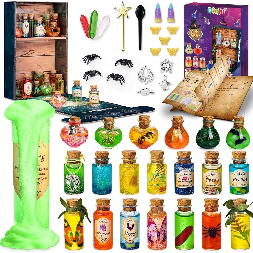 Magical Potions Kit 20 Witch Formula Mix Bottles DIY Arts and Craft Fairy Magic